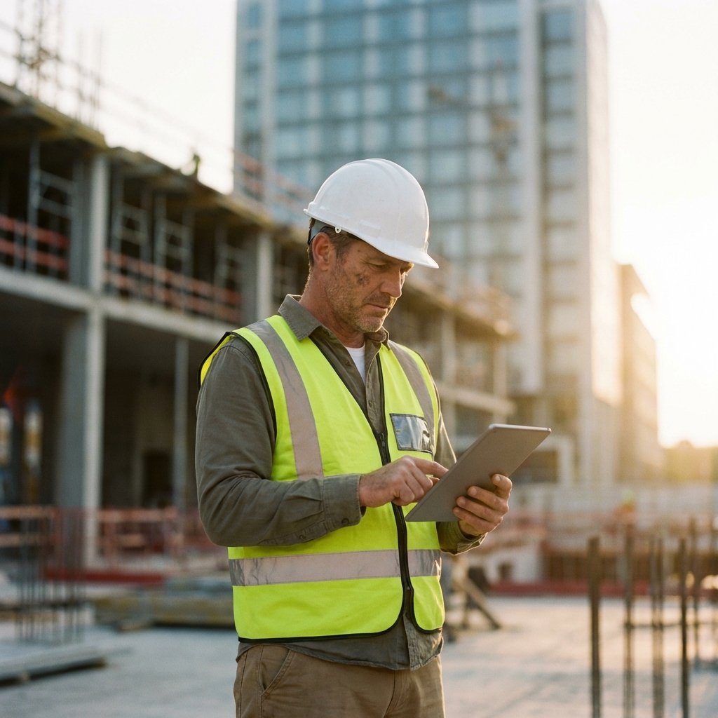 Construction Manager with Tablet